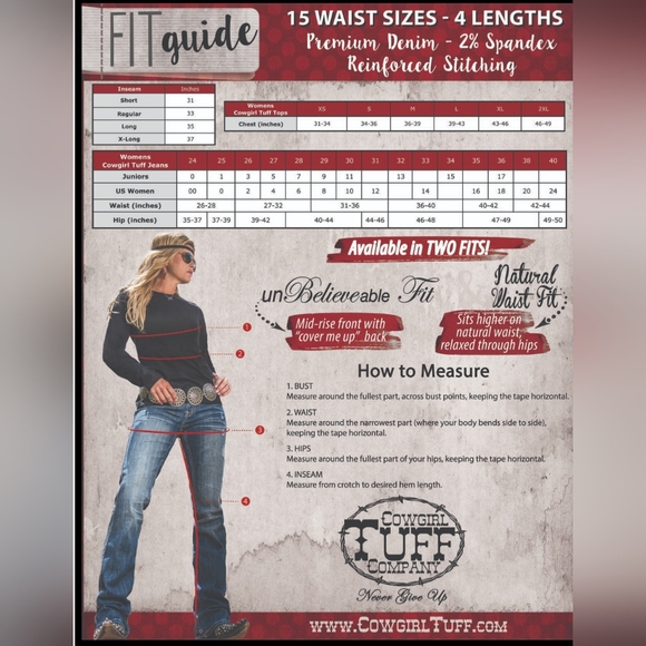 Cowgirl Tuff Co. Women's Western Jeans  - Believe It's Possible 32x31 Bootcut - Picture 16 of 16